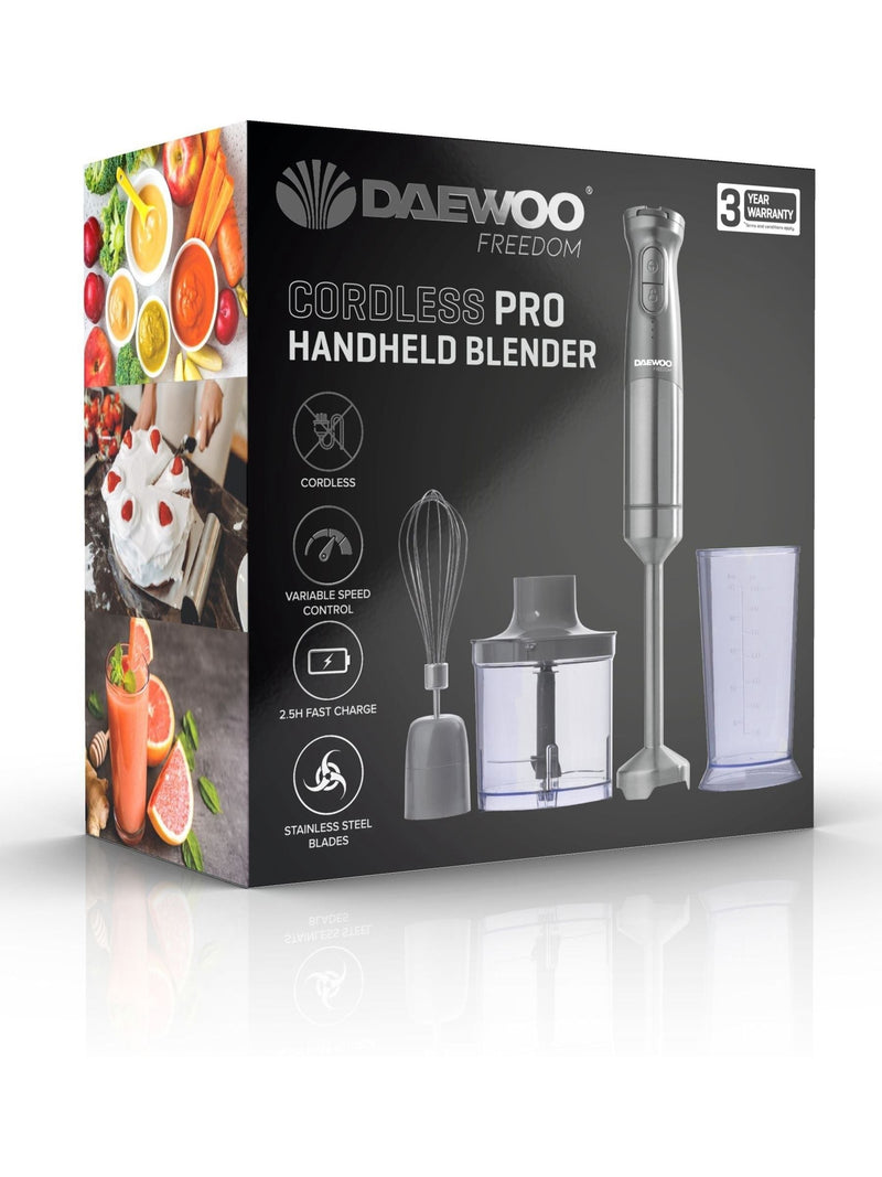 Daewoo Black Cordless Pro 3-in-1 Handheld Blender - British product