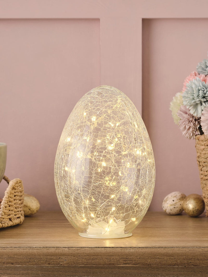 Lights4fun crackle glass egg light 21cm (British brand)