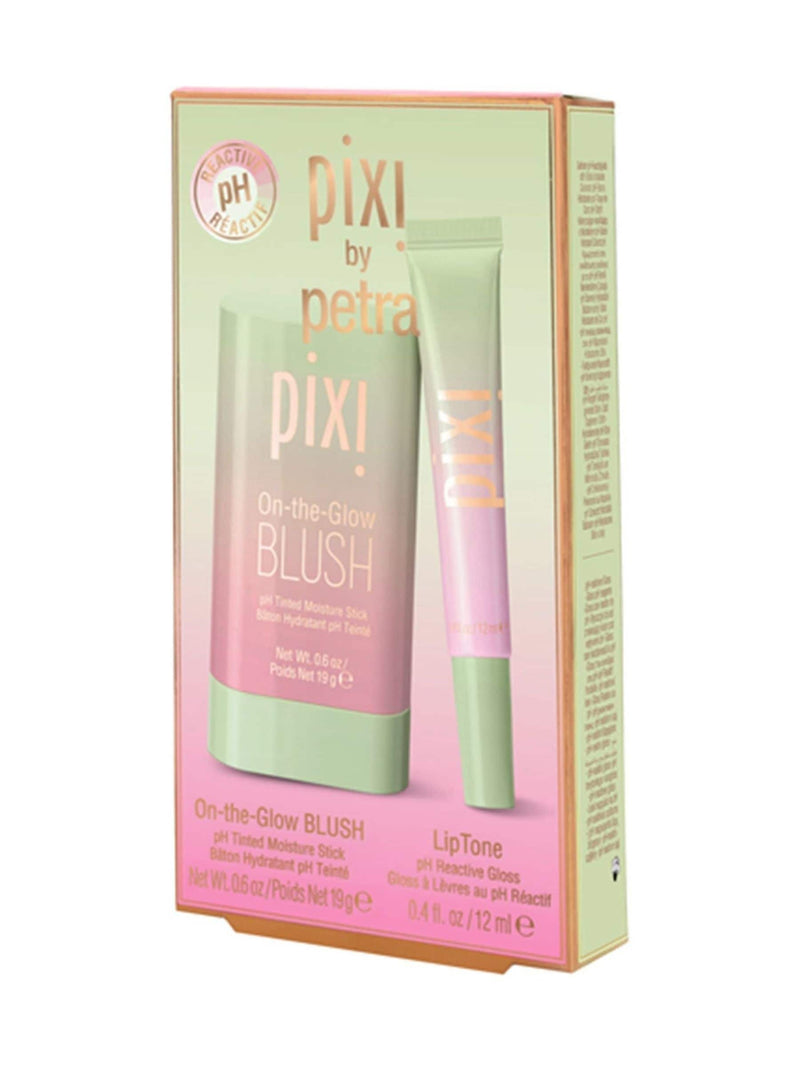 Pixi skincare gift set with On-the-Glow blush and LipTone, imported from the UK