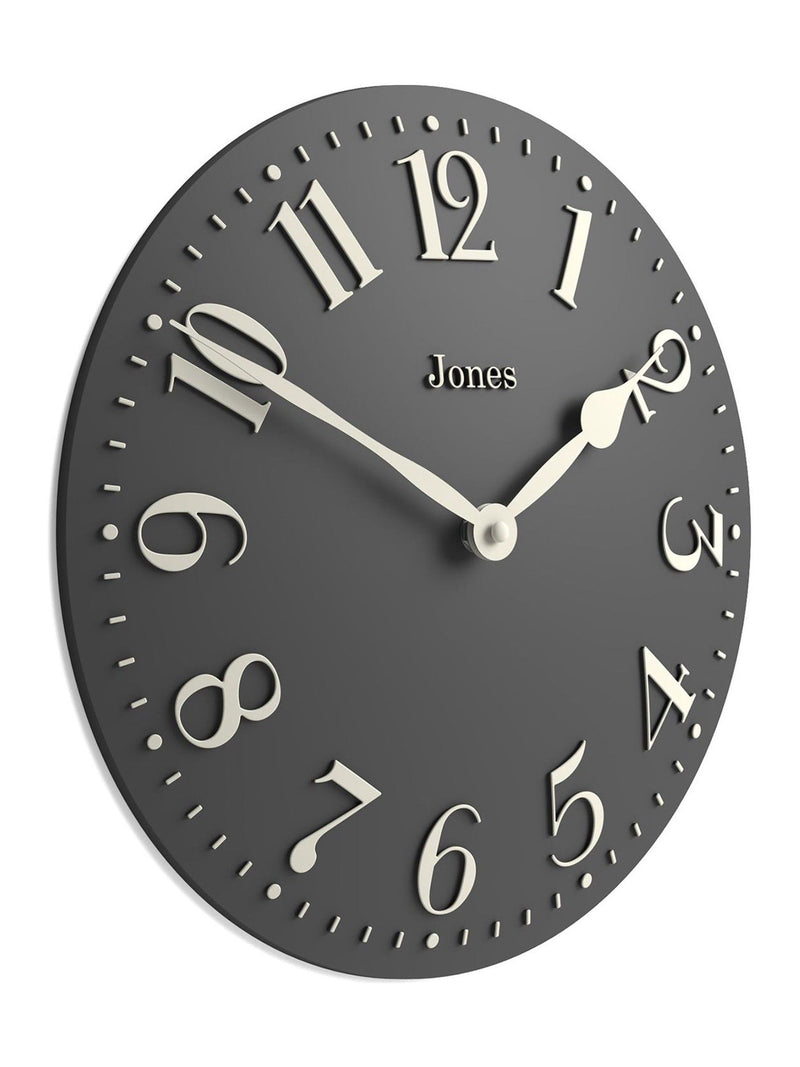 Jones Clocks Blizzard Grey Betty Convex Wall Clock 30cm