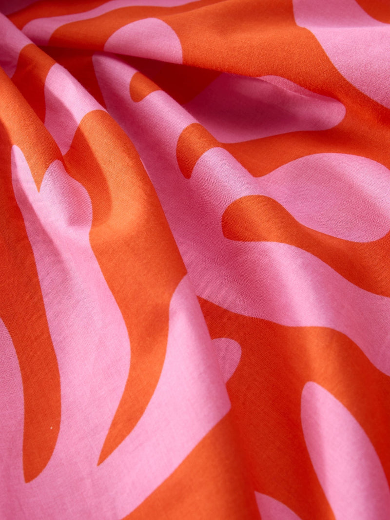 Pink orange abstract print multiway scarf sarong from a British brand