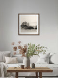 Brookpace Lascelles abstract wall art walnut frame 50x50cm - British product