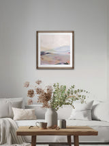 Next Brookpace Lascelles Natural Brown Summer Abstract Wall Art in Walnut Wood Frame 50 x 50cm- Buy online at McGrocer