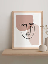 Next Brookpace Lascelles Face Abstract Scandi Wall Art in Wood Frame 40 x 50cm- Buy online at McGrocer