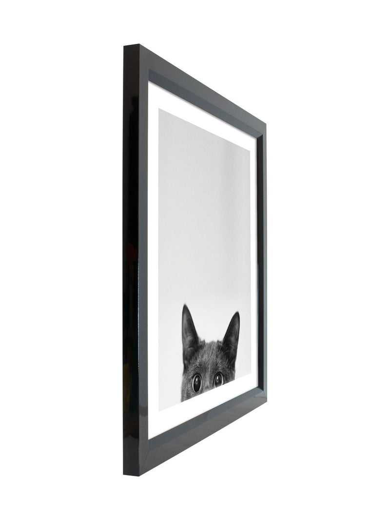 Brookpace Lascelles Peeping Cat Scandi wall art 40x50cm, imported from the UK