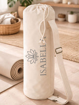 Next Loveabode Natural Personalised Lotus Flower & Name Yoga Mat Bag- Buy online at McGrocer