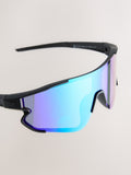 Black full visor polarised sport sunglasses, UK version