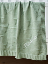 Next My 1st Years Personalised Star Jacquard Baby Blanket in Sage Green- Buy online at McGrocer