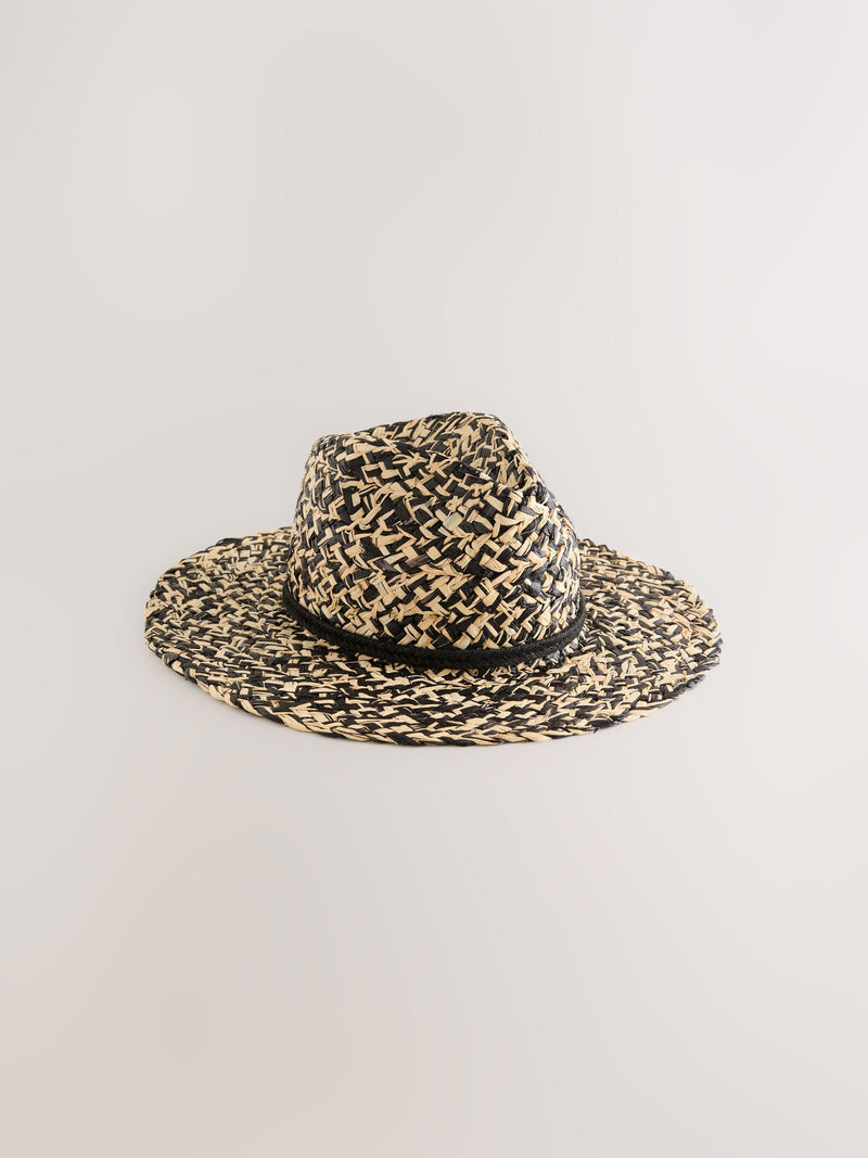Monochrome twisted straw Panama hat, UK version