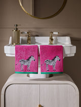 Next Set of 2 Pink Zebra Cotton Face Cloths- Buy online at McGrocer