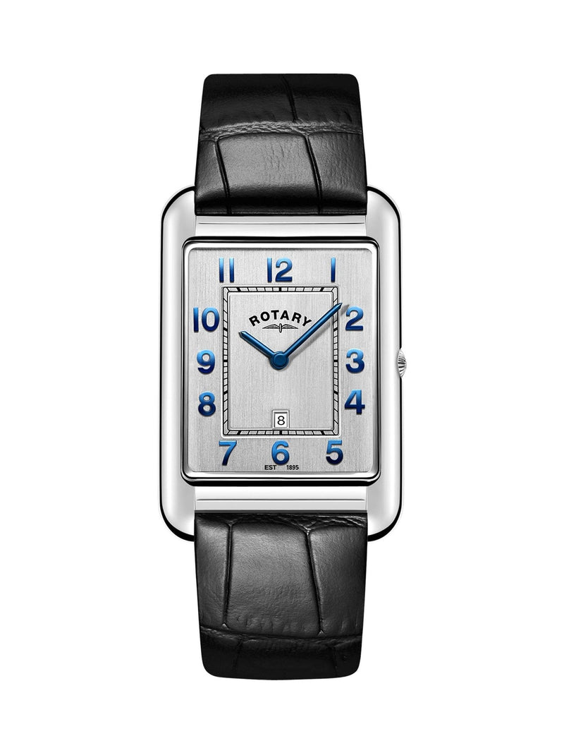 Rotary Black Heritage Astoria watch with steel blue dial - British product