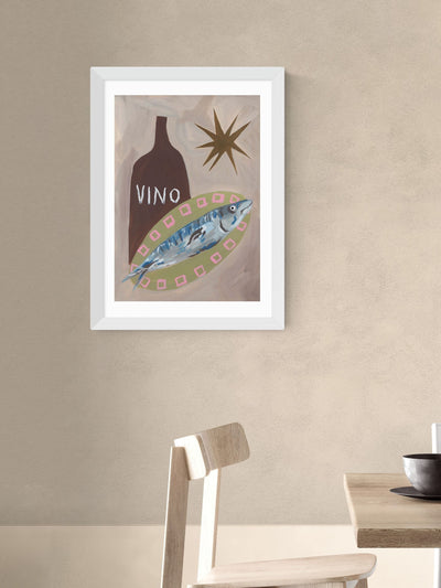 اشترِ عبر الإنترنت من McGrocer لوحة فنية جدارية White Fish Supper من East End Prints من Jazmine Joye