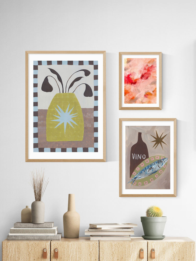 East End Prints oak star vase art print - British product