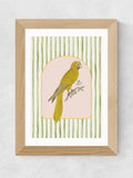 East End Prints Oak Eccentric Parrot wall art print - British product