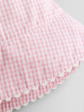 JoJo Maman Bébé pink gingham floppy sun hat - British product