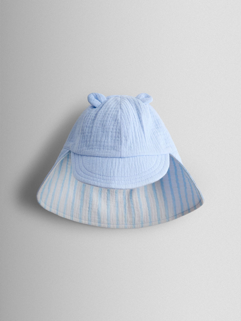 JoJo Maman Bébé blue cheesecloth legionnaire cap, imported from the UK