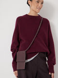Hush red leather crossbody phone bag for travel (British brand)