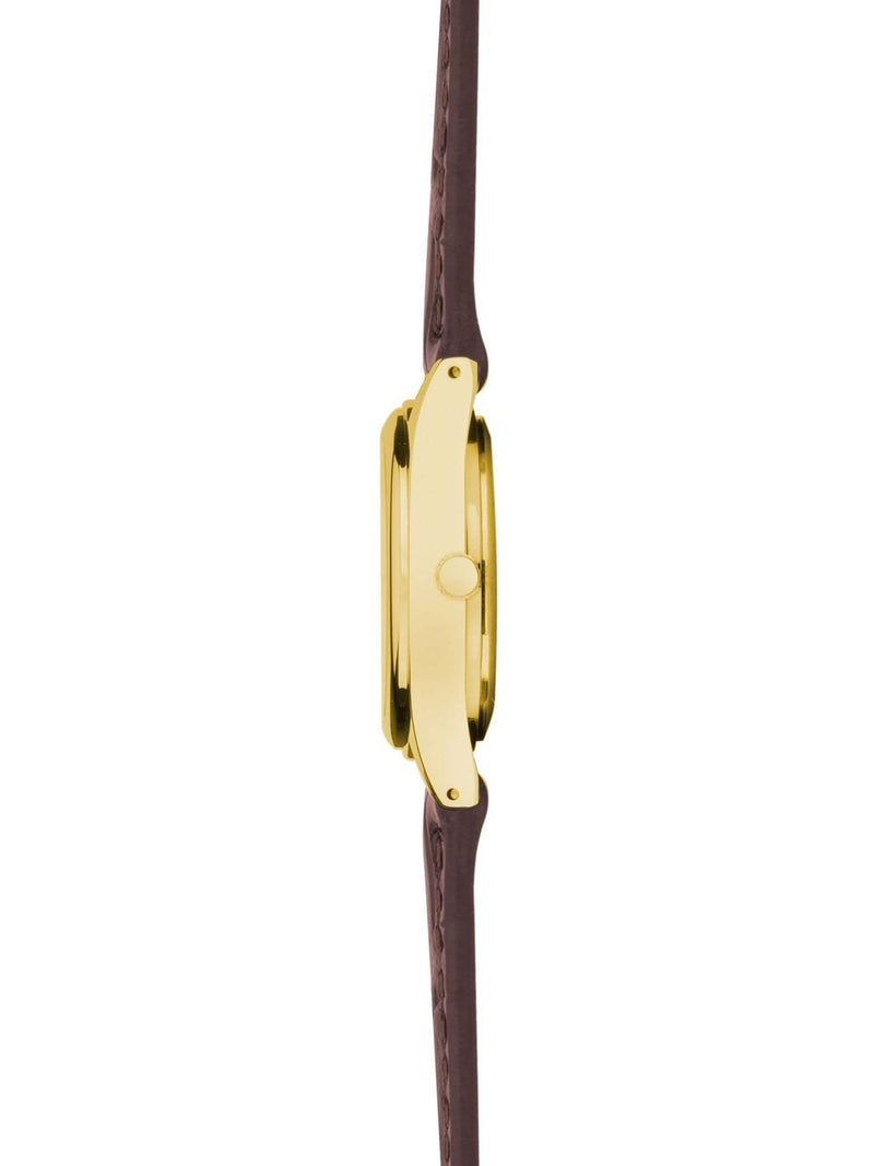 Women's 25mm Round Analogue Watch with Grey Leather Strap