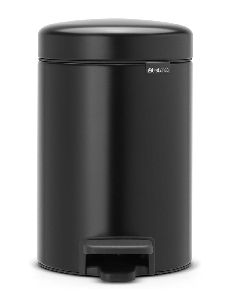 Brabantia Matt Black pedal bin 3L - British product
