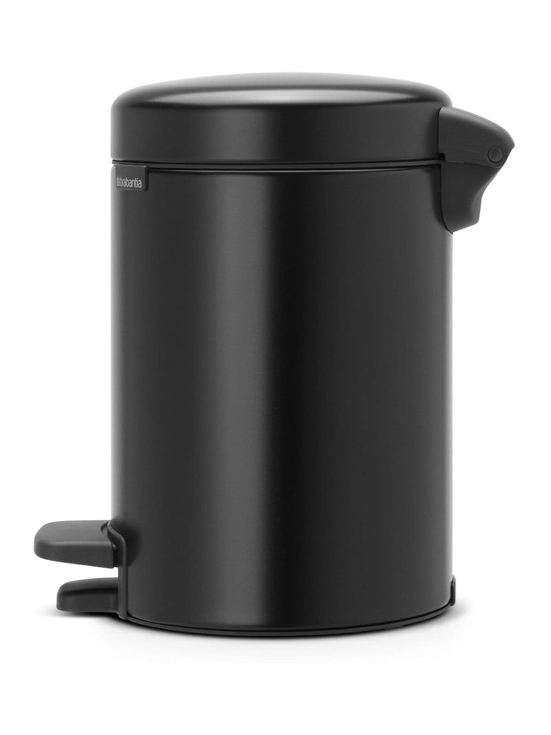 Brabantia Matt Black pedal bin 3L - British product
