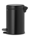 Brabantia Matt Black pedal bin 3L - British product