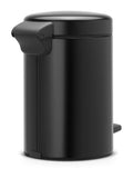 Brabantia Matt Black pedal bin 3L - British product