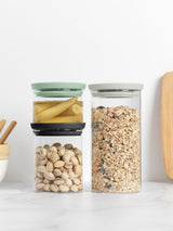 Next Brabantia Transparent Glass Jars Set of 3 Glass Storage Jars 0.3, 0.6 and 1.1 Litre- Buy online at McGrocer