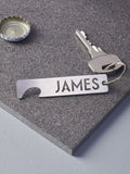 Oakdene personalised stainless steel keyring bottle opener (British brand)