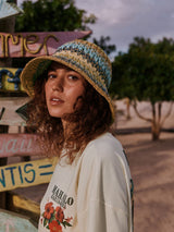 Next Bright Blue Stripe Woven Bucket Hat- Buy online at McGrocer