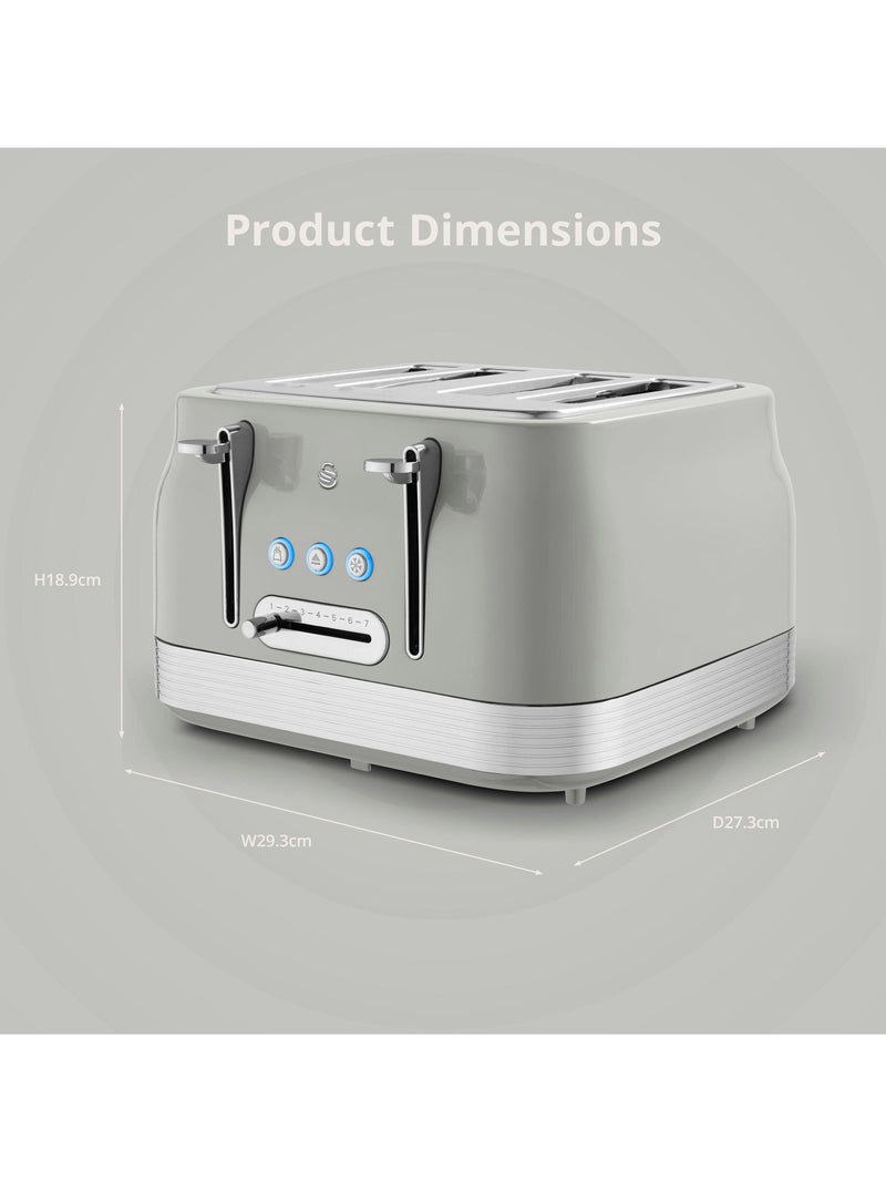 Swan Grey Retro 4 Slice Toaster (British brand)