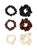 6-Piece Satin Scrunchie Set with Skinny and Standard Hair Ties
