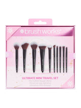 Brush Works Ultimate Mini reisebørstesett 10-delers sminkebørster