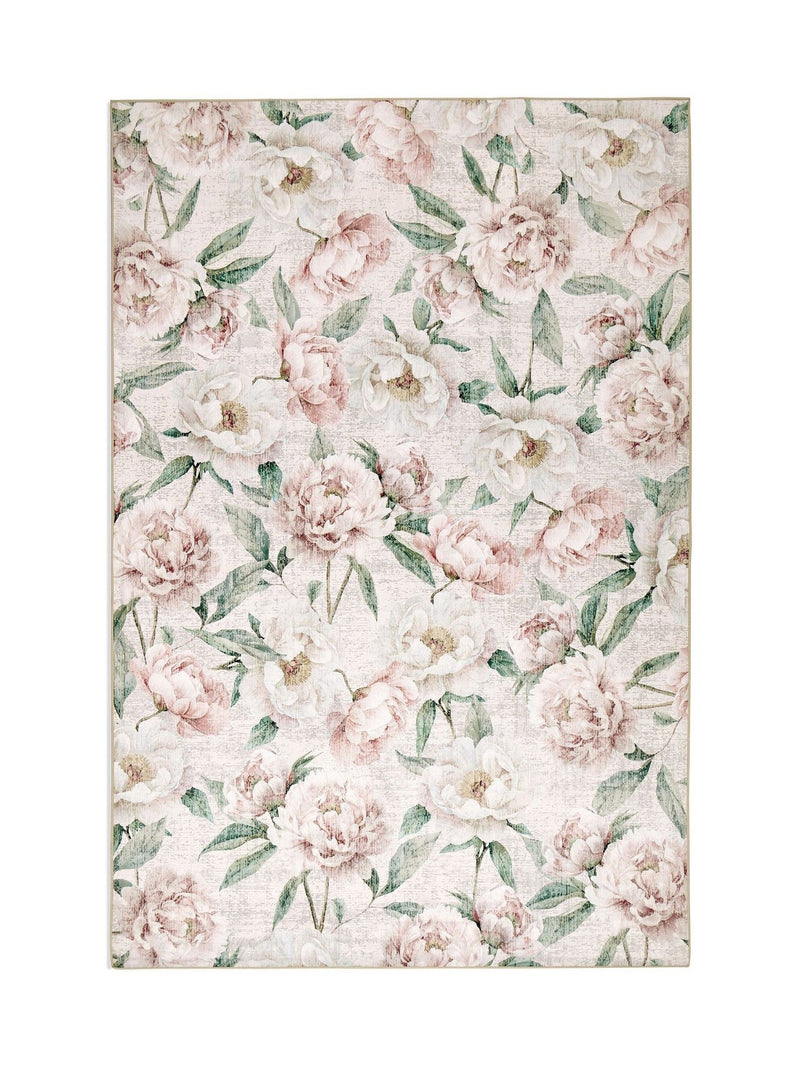 Hug Rug Pink Blooming Peonies rug, imported from the UK
