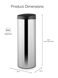 Swan stainless steel sensor bin 50L (British brand)