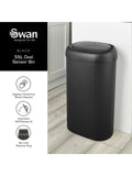 Swan Black Oval sensor bin 55L (British brand)