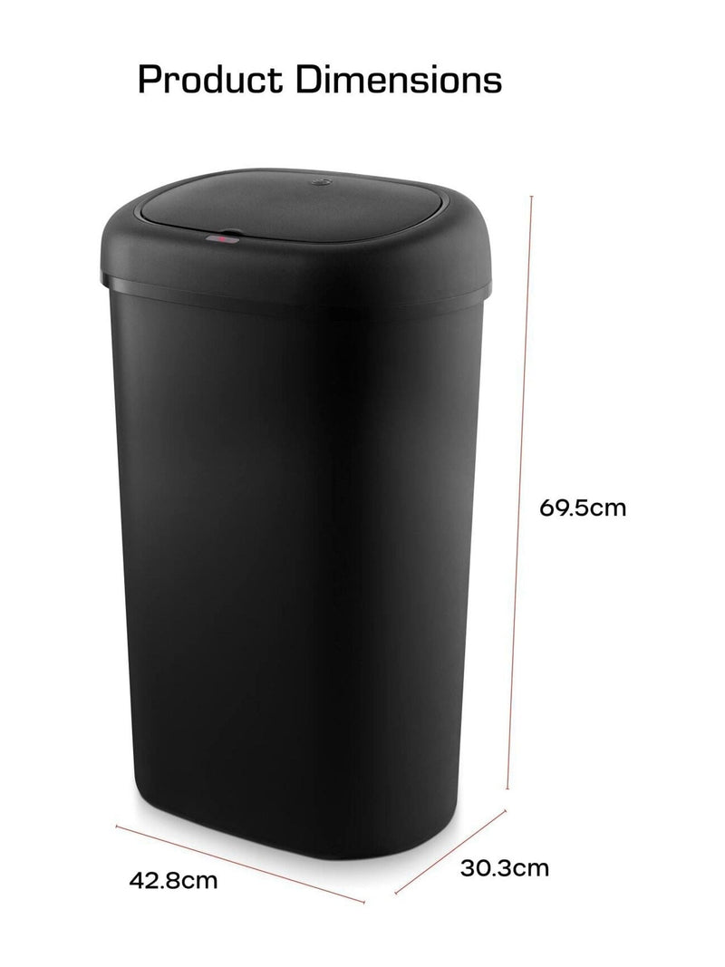 Swan Black Oval sensor bin 55L (British brand)