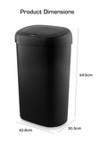 Swan Black Oval sensor bin 55L (British brand)
