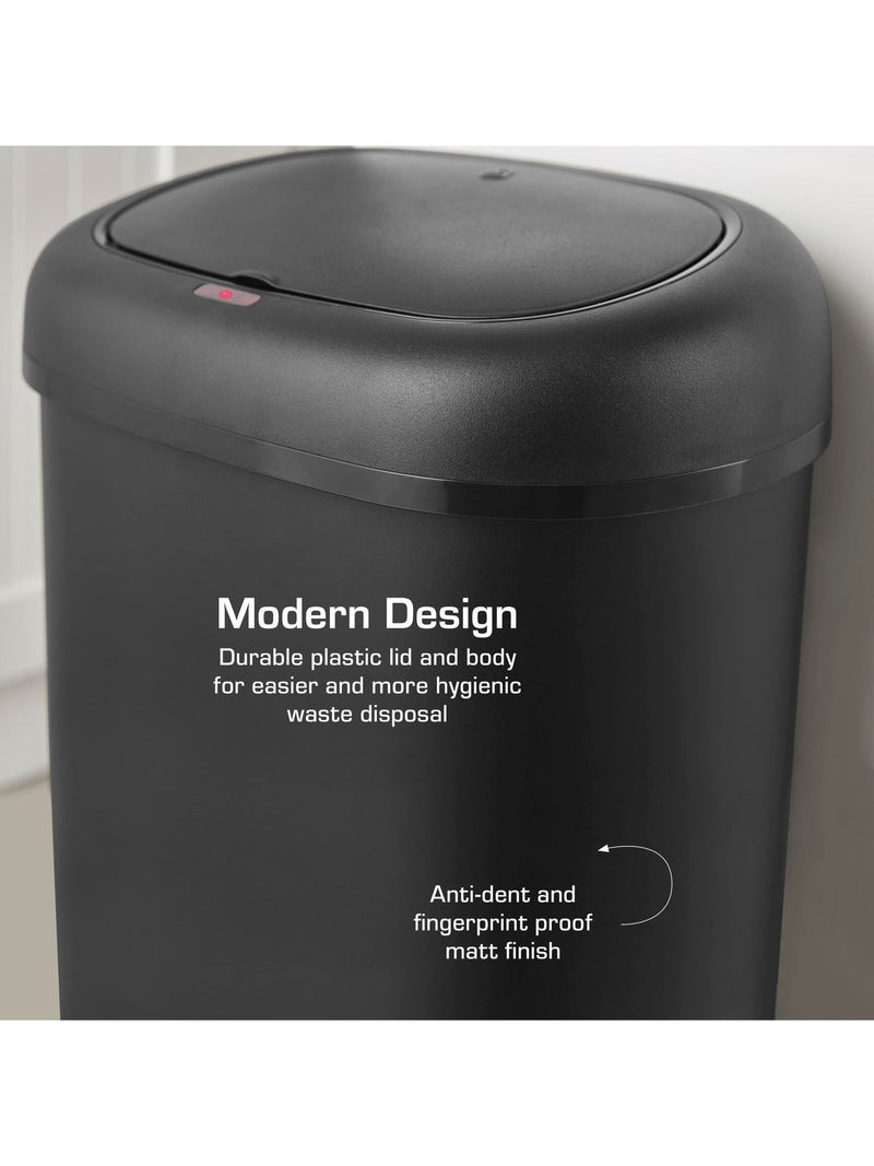 Swan Black Oval sensor bin 55L (British brand)