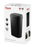 Swan Black Oval sensor bin 55L (British brand)