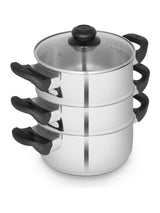 Next Swan Stainless Steel 3 Tier Steamer 18cm- Buy online at McGrocer