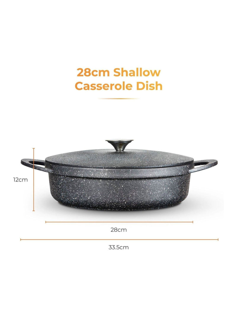 Tower Black Shallow Casserole Dish 28cm (British brand)