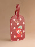 Cath Kidston red polka dot luggage tag apple kitten, imported from the UK