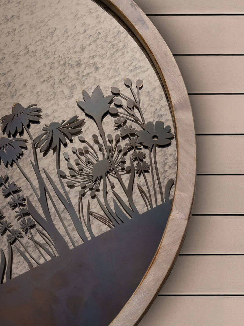Voyage Maison Grey Fleure Et Faune Circle Antique Mirror 70cm (British brand)