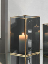 Next Pacific Lifestyle Brass Glass Panelled Square Candle Holder- Buy online at McGrocer