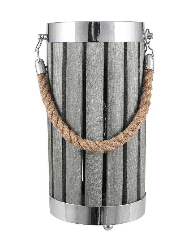 Pacific Grey small Austell wash wood lantern light - British product