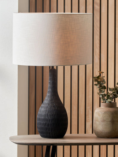 Next Ioan Engraved Wood Bottle Table Lamp- Buy online at McGrocer
