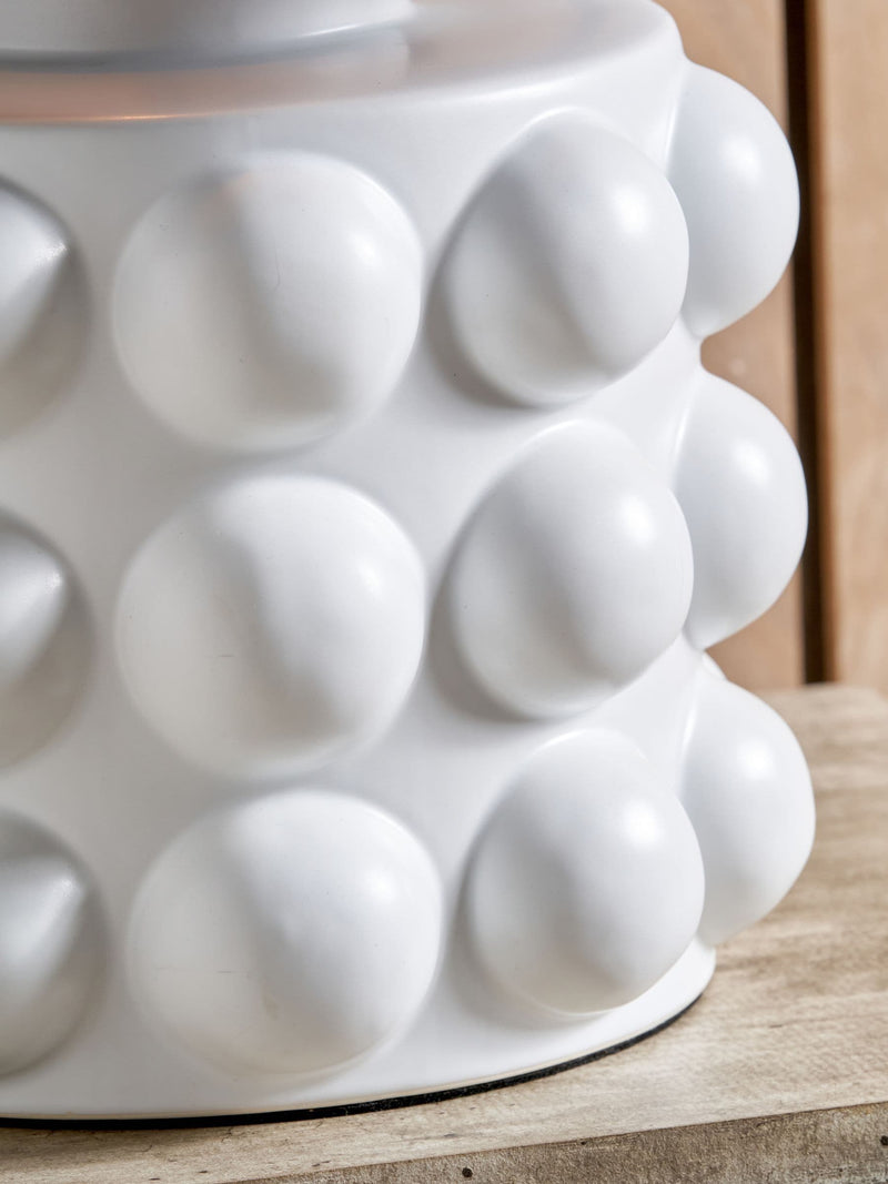 Pacific white bobbled ceramic ceiling light large, UK version