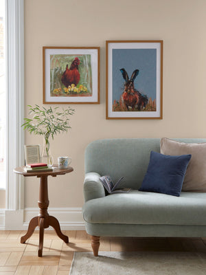 Laura Ashley Blue Hare Medium Wall Art Frame