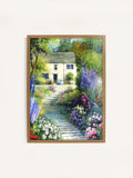 Laura Ashley Blue Cottage Flowers large wall art frame, UK version
