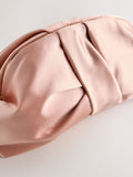 Pink snap clutch bag large satin feel - British product